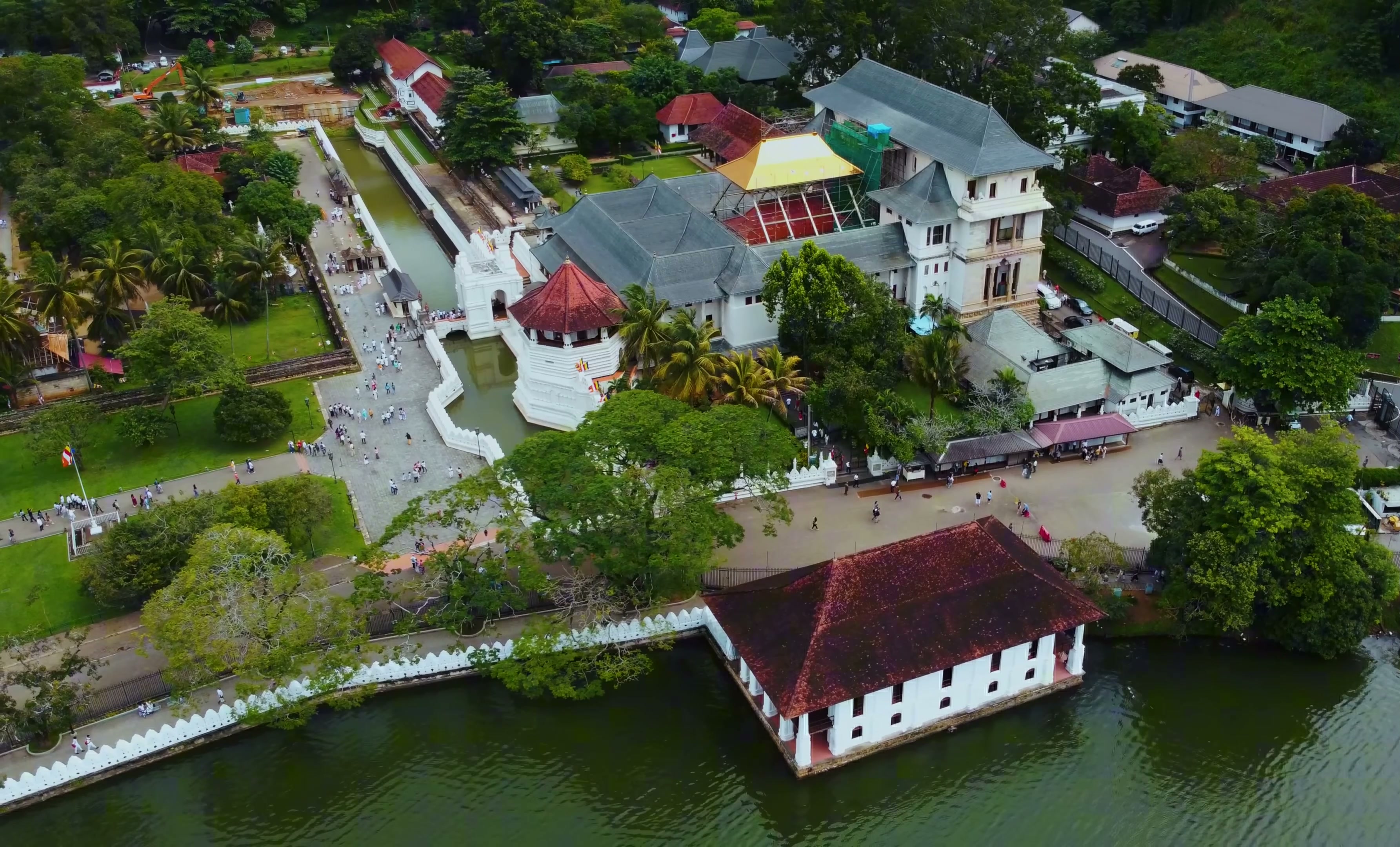 A historic sacred complex surrounded by Sri Lankan forest